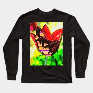 Red Fetival Flower Long Sleeve T-Shirt